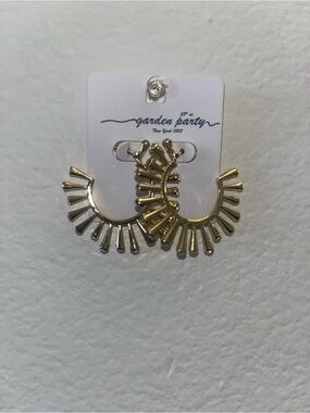 Garden Party Gold Radiant Hoop Earrings